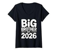 Femme Annonce de Grossesse Big Brother Est 2026 T-Shirt avec Col en V