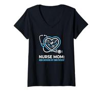Femme Annonce d'une infirmière Enceinte Qui développe Mon Propre Patient T-Shirt avec Col en V