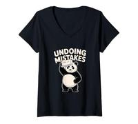 Femme Annuler Les erreurs Panda Humour Informatique T-Shirt avec Col en V