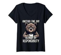 Femme Another Fine Day Ruined by Resposibility T-Shirt avec Col en V