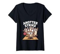 Femme Anotter Strike Jeu de jeux de mots loutres T-Shirt avec Col en V