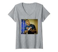 Femme Anthony Joshua Boxer Britannique épais par Dick Barnatt T-Shirt avec Col en V