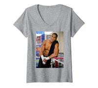 Femme Anthony Joshua in The Ring Boxing Champion par Dick Barnatt T-Shirt avec Col en V