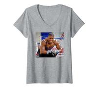 Femme Anthony Joshua Médaillé d'or Lourd Dick Barnatt T-Shirt avec Col en V