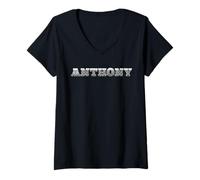 Femme Anthony nomme Papa Fix It Husband Strong Father Builder Smart T-Shirt avec Col en V