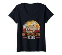Femme Anthropologie Squad Science Anthropologist Fossiles T-Shirt avec Col en V