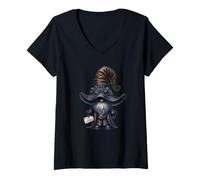 Femme Anti Christmas GNOME Graphic for Women and Men Bah Humbug T-Shirt avec Col en V