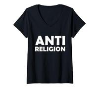 Femme Anti Religion Meilleur Ashiest Agnostique Lécularisme Non Religieux T-Shirt avec Col en V