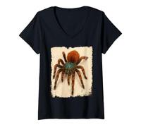 Femme Antilles Tarentule Araignée Poilue Amoureux Arachnid T-Shirt avec Col en V