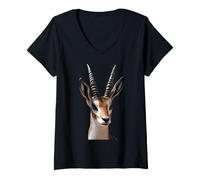 Femme Antilope Kudu Gazelle Antelope d'Afrique Antilopes T-Shirt avec Col en V