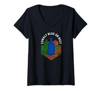 Femme Antique Bottle Hunting Cobalt Blue Or Bust Hobby T-Shirt avec Col en V