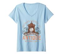Femme Antiques Collecting Antique Clock for Antique Collector T-Shirt avec Col en V