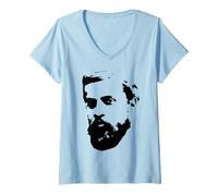 Femme Antoni Gaudi - Portrait (Noir) T-Shirt avec Col en V