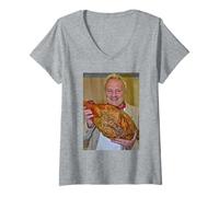 Femme Antony Worrall Thompson Celebrity TV Chef par Dick Barnatt T-Shirt avec Col en V