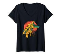 Femme Anubis, Dieu des Morts De L'Egypte Ancienne, T-Shirt avec Col en V