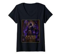 Femme Anu gyptienne divinité Gothique sacré équilibre icône Art sacré T-Shirt avec Col en V