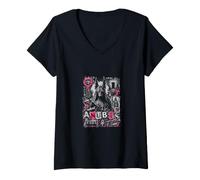 Femme Anubis Hiéroglyphes égyptiens du Monde Souterrain T-Shirt avec Col en V