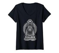 Femme Anubis Jackal God Mythologie égyptienne Ancienne Égypte T-Shirt avec Col en V