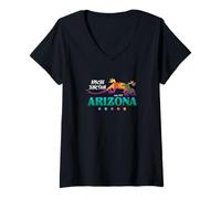 Femme Apache Junction Arizona USA Desert Gecko Souvenir de Vacances T-Shirt avec Col en V