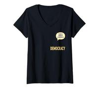 Femme Apathie Politique Démocratie T-Shirt avec Col en V