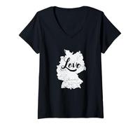 Femme Aperçu de l'amour de l'Allemagne T-Shirt avec Col en V