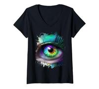 Femme Aperçu d'un Monde Fantastique T-Shirt avec Col en V