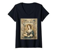 Femme Aphra Behn - Écrivain Anglais de l'ère de la Restauration du dramaturge T-Shirt avec Col en V