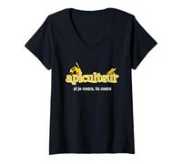 Femme Apiculteur Si Je Cours, tu Cours Humour Abeilles Apiculture T-Shirt avec Col en V