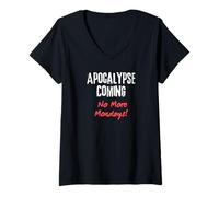 Femme Apocalypse à Venir - Plus de lundis T-Shirt avec Col en V