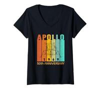 Femme Apollo 1969 Module Lunaire Apollo 11 Moon Landing T-Shirt avec Col en V