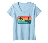 Femme Appalachian Trail Retro McAfee's Knob Hiking T-Shirt avec Col en V