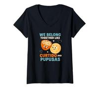 Femme Appartenir Ensemble comme Curtido et Pupusas Funny T-Shirt avec Col en V