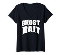 Femme Appât fantôme Mignon Paranormal enquêteur Enfants Halloween T-Shirt avec Col en V