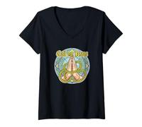 Femme Appel à Jésus Chrétien Prière Croyante T-Shirt avec Col en V