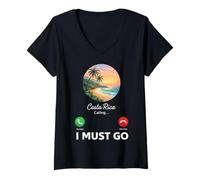 Femme Appel au Costa Rica T-Shirt avec Col en V