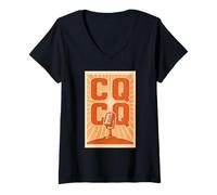 Femme Appel radio rétro CQ CQ T-Shirt avec Col en V