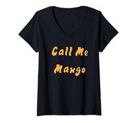 Femme Appelle-Moi Mango T-Shirt avec Col en V