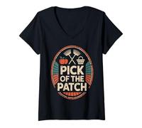 Femme Apple Picking Season Decor | Rustic Fall Harvest Vibes T-Shirt avec Col en V