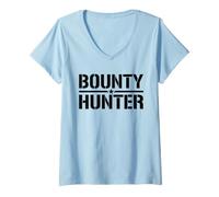 Femme Application du cautionnement de L'Agent de récupération fugitif de Chasseur de Primes T-Shirt avec Col en V