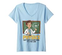 Femme Appréciation des Enseignants de Physique Enseignement École d'éducation T-Shirt avec Col en V