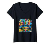Femme Appréciation des Gardiens Conception de l'équipe de Soutien Scolaire T-Shirt avec Col en V