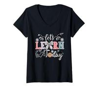 Femme Apprenons aujourd'hui Professeurs de la rentrée scolaire Coquette Teacher T-Shirt avec Col en V