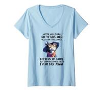 Femme Après Avoir Cinquante Ans, Vous ne Pouvez Pas reconnaître Les Lettres T-Shirt avec Col en V