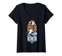 Femme Après-Ski Instructeur Vintage Ski Descente T-Shirt avec Col en V