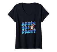 Femme Apres Ski Party Tenue pour Vacances au Ski T-Shirt avec Col en V