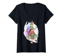 Femme Apsara Dancing Danse cambodgienne Khmer Meet Me in Cambodge T-Shirt avec Col en V