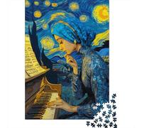 Femme Arabe Puzzle 1000 Pièces Adultes Realistic Peinture à l'huile Puzzle en Bois DIY Cadeau Amusement Collection d'art pour L'accrocher Une Fois L'assemblage Terminé Multi-Colour 1000pcs (75x50cm)