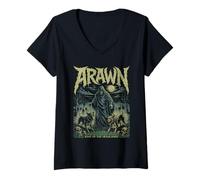 Femme Arawn, roi des terres mortes, dieu celtique de la mort T-Shirt avec Col en V