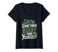 Femme Arbor Day Plantation d'arbres Nature Lover Eco Green Earth Pride T-Shirt avec Col en V