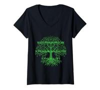 Femme Arbre de Motivation avec Citations inspirantes Today is A Blessing T-Shirt avec Col en V